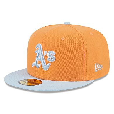 Men's New Era Orange/Light Blue Oakland Athletics Spring Color Basic Two-Tone 59FIFTY Fitted Hat