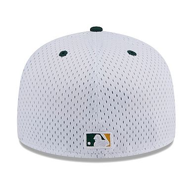 Men's New Era White Oakland Athletics Throwback Mesh 59FIFTY Fitted Hat