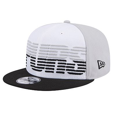 Men's New Era White/Black San Antonio Spurs Throwback Gradient Tech Font 9FIFTY Snapback Hat