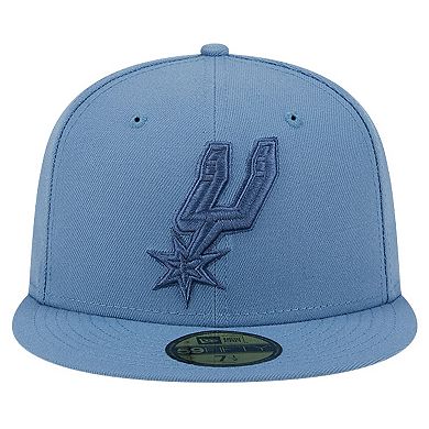 Men's New Era Blue San Antonio Spurs Color Pack Faded Tonal 59FIFTY Fitted Hat