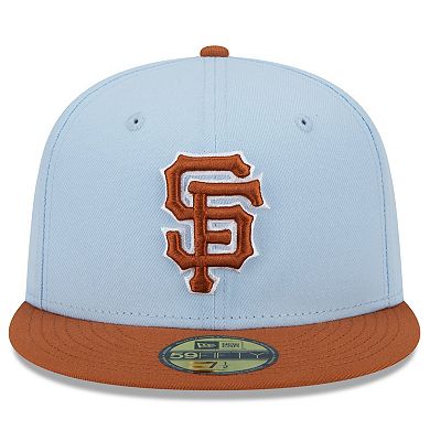 Men's New Era Light Blue/Brown San Francisco Giants Spring Color Basic Two-Tone 59FIFTY Fitted Hat