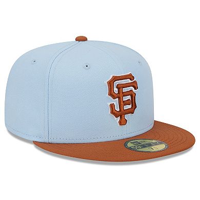 Men's New Era Light Blue/Brown San Francisco Giants Spring Color Basic Two-Tone 59FIFTY Fitted Hat