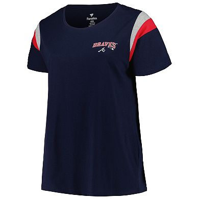 Women's Profile Navy Atlanta Braves Plus Size Scoop Neck T-Shirt