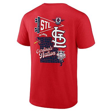 Men's Fanatics Branded Red St. Louis Cardinals Split Zone T-Shirt