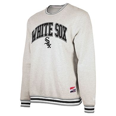 Men's New Era Heather Gray Chicago White Sox Throwback Classic Pullover Sweatshirt