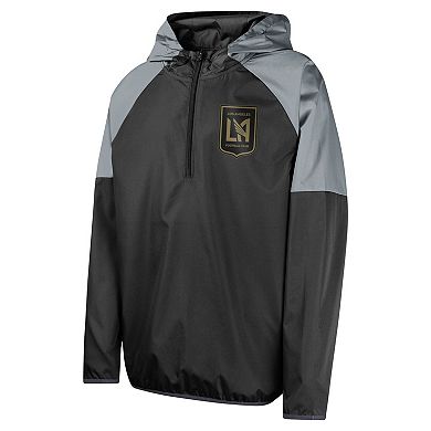 Youth Black LAFC Unstoppable 1/2-Zip Hoodie Jacket