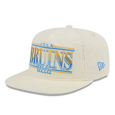 Men's New Era White UCLA Bruins Throwback Golfer Corduroy Snapback Hat