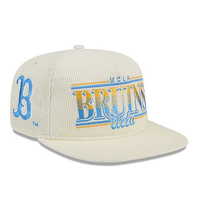 Men's New Era White UCLA Bruins Throwback Golfer Corduroy Snapback Hat