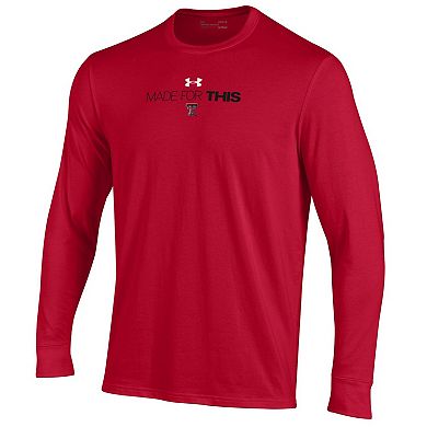 Unisex Under Armour  Red Texas Tech Red Raiders 2024 On-Court Bench Unity Performance Long Sleeve T-Shirt