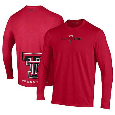 Unisex Under Armour  Red Texas Tech Red Raiders 2024 On-Court Bench Unity Performance Long Sleeve T-Shirt