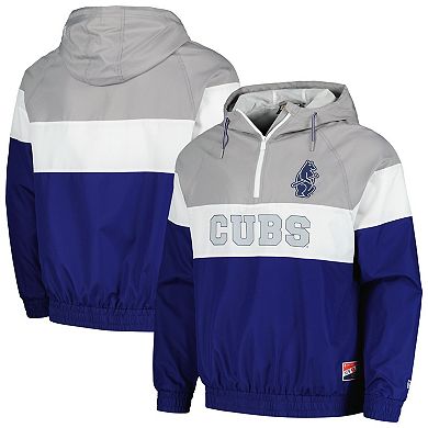 Men's New Era Royal Chicago Cubs Ripstop Raglan Quarter-Zip Windbreaker Jacket