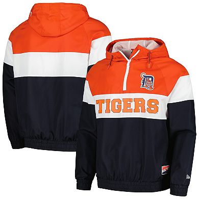 Men's New Era Navy Detroit Tigers Ripstop Raglan Quarter-Zip Hoodie Windbreaker Jacket