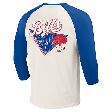 Men's Darius Rucker Collection by Fanatics Royal/White Buffalo Bills Raglan 3/4 Sleeve T-Shirt