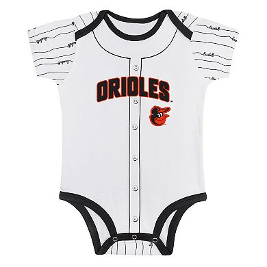 Newborn & Infant Gray/White Baltimore Orioles Two-Pack Play Ball Bodysuit Set
