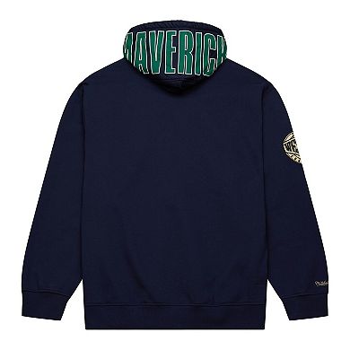 Men's Mitchell & Ness Navy Dallas Mavericks  Team OG 2.0 Vintage Logo Fleece Pullover Hoodie