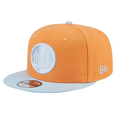 Men's New Era Orange/Light Blue Golden State Warriors 2-Tone Color Pack 9FIFTY Snapback Hat
