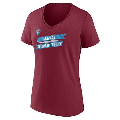 Women's Fanatics Branded Burgundy Colorado Rapids Iconic Team Success V-Neck T-Shirt
