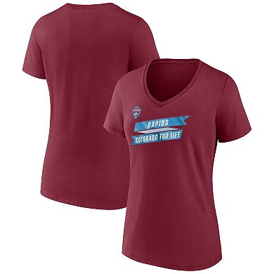 Women's Fanatics Branded Burgundy Colorado Rapids Iconic Team Success V-Neck T-Shirt
