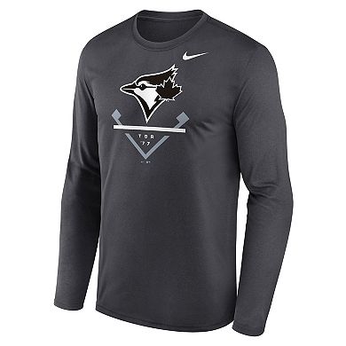 Men's Nike Anthracite Toronto Blue Jays Icon Legend Performance Long Sleeve T-Shirt