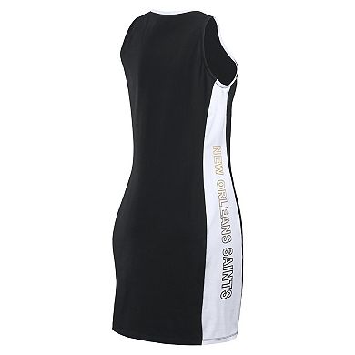 Women's WEAR by Erin Andrews Black New Orleans Saints Bodyframing Tank Dress