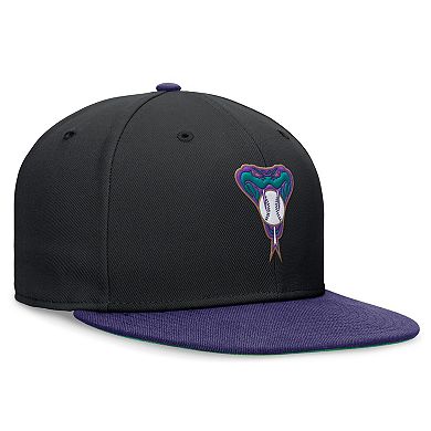 Men's Nike Black/Purple Arizona Diamondbacks Rewind Cooperstown True Performance Fitted Hat