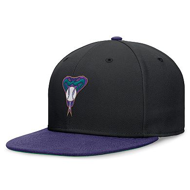 Men's Nike Black/Purple Arizona Diamondbacks Rewind Cooperstown True Performance Fitted Hat