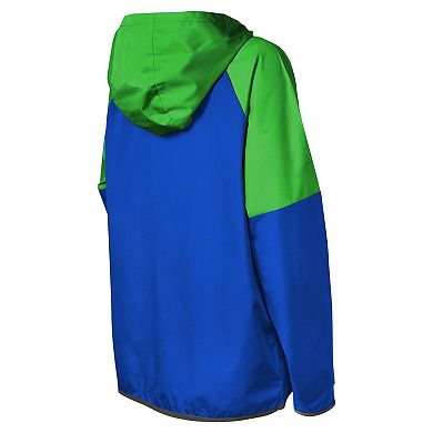 Youth Blue Seattle Sounders FC Unstoppable 1/2-Zip Hoodie Jacket