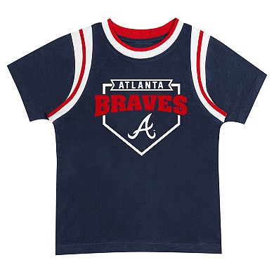 Infant Fanatics Branded Navy/Gray Atlanta Braves Bases Loaded T-Shirt & Shorts Set