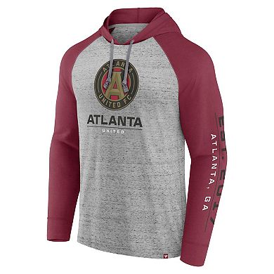 Men's Fanatics Branded Steel Atlanta United FC Deflection Raglan Pullover Hoodie