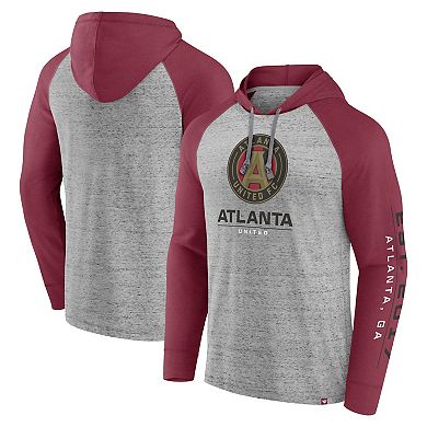 Men's Fanatics Branded Steel Atlanta United FC Deflection Raglan Pullover Hoodie