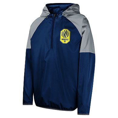 Youth Navy Nashville SC Unstoppable 1/2-Zip Hoodie Jacket