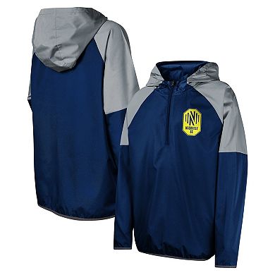 Youth Navy Nashville SC Unstoppable 1/2-Zip Hoodie Jacket