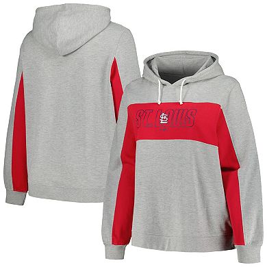 Women's Profile Heather Gray St. Louis Cardinals Plus Size Pullover Jersey Hoodie