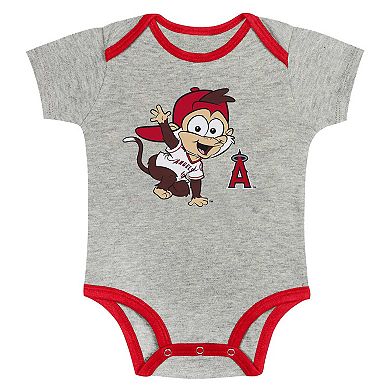 Newborn & Infant Gray/White Los Angeles Angels Two-Pack Play Ball Bodysuit Set