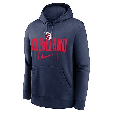 Men's Nike Navy Cleveland Guardians Club Slack Pullover Hoodie