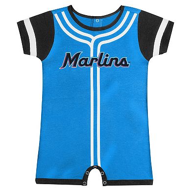 Newborn & Infant Fanatics Branded Blue Miami Marlins Fast Pitch Romper