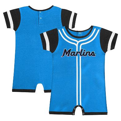 Newborn & Infant Fanatics Branded Blue Miami Marlins Fast Pitch Romper