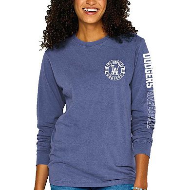 Women's Soft as a Grape Royal Los Angeles Dodgers Pigment-Dyed Long Sleeve T-Shirt