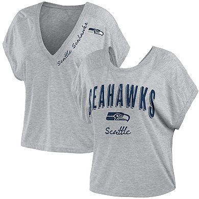 Women's WEAR by Erin Andrews Heather Gray Seattle Seahawks Reversible T-Shirt