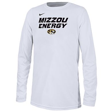 Youth Nike  White Missouri Tigers 2024 On-Court Bench Energy T-Shirt