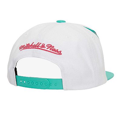 Men's Mitchell & Ness White/Turquoise San Antonio Spurs Waverunner Snapback Hat
