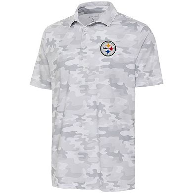 Men's Antigua White Pittsburgh Steelers Collide Polo