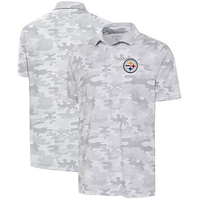 Men's Antigua White Pittsburgh Steelers Collide Polo