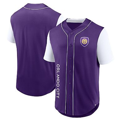 Men's Fanatics Branded Purple Orlando City SC Balance Fashion Baseball Jersey
