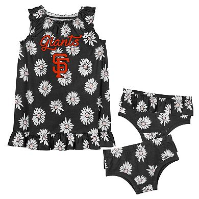 Infant Fanatics Branded Black San Francisco Giants Hop Skip Diaper Cover Set
