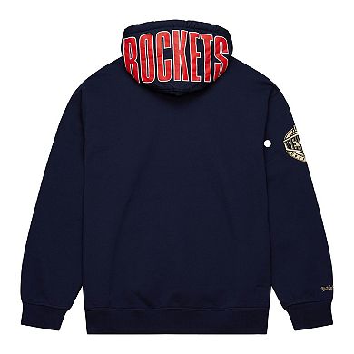 Men's Mitchell & Ness Navy Houston Rockets  Team OG 2.0 Vintage Logo Fleece Pullover Hoodie