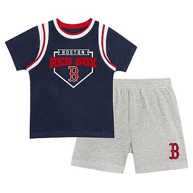 Toddler Fanatics Branded Navy/Gray Boston Red Sox Bases Loaded T-Shirt & Shorts Set