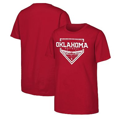 Youth Crimson Oklahoma Sooners Softball T-Shirt