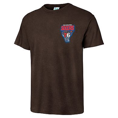 Men's '47 Brown Philadelphia 76ers Vintage Tubular Dagger Tradition Premium T-Shirt