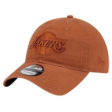 Men's New Era Brown Los Angeles Lakers Colorpack Tonal 9TWENTY Adjustable Hat